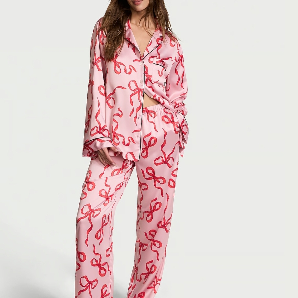 New Victoria's Secret Satin Bow PJS